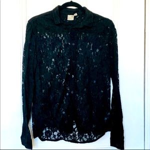 ASOS lace blouse peek-a-boo medium or large